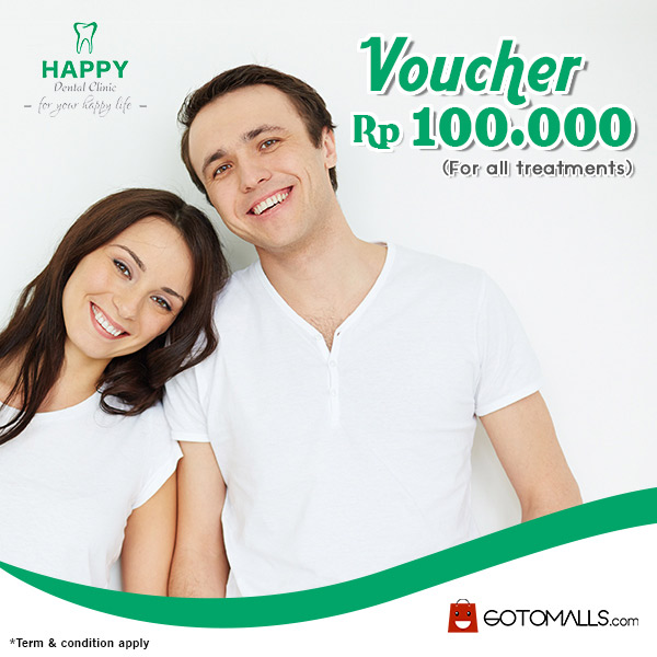 Voucher Rp 100.000 from Happy Dental Clinic