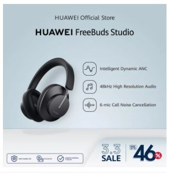 Huawei Freebuds Studio | Intelligent Dynamic ANC | High Resolution Audio | Awareness Mode | Headphone
