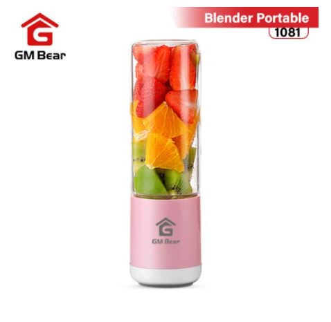 GM Bear Portable Blender Kaca 4 Mata Pisau-Portable Blender Juicer