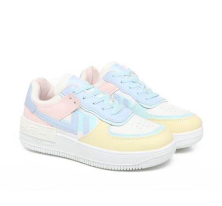 PVN Kara Sepatu Sneakers Wanita Sport Shoes Candy Pink White 372