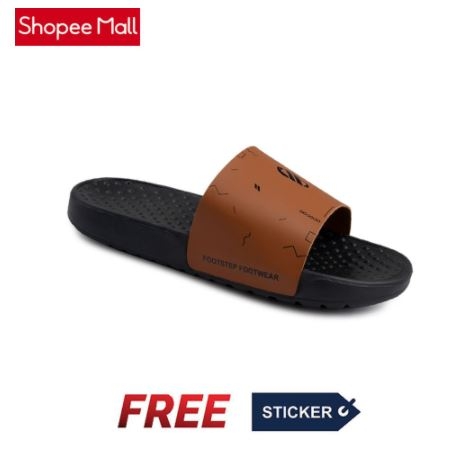Sandal Pria Slide Footstep Footwear - Audi Brown