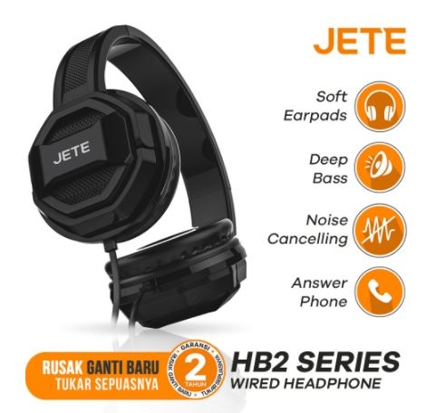 JETE Headphone HB2 Powerfull Bass with Noise Cancelling