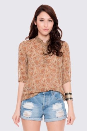 Seamless Floral Paisley Blouse 14/199