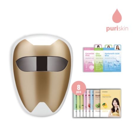 PuriSkin LED Mask + 3 Microfiber Mask, 8 Collagen Mask