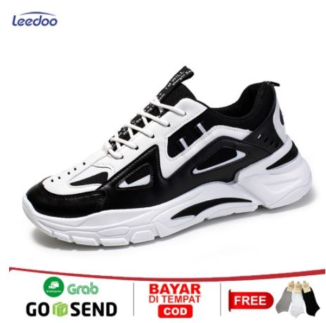 Leedoo Sepatu Pria Sport Casual Kokoh Sneakers Olahraga Mesh Breathable Runinng Shoes MD101