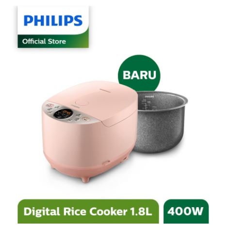PHILIPS Digital Rice Cooker [1.8 L] HD4515/90 - Pink soft blossom