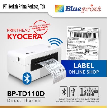 Printer Barcode Thermal Label Resi A6 BLUEPRINT TD110D USB+Bluetooth