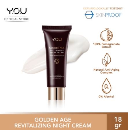 YOU Golden Age Revitalizing Night Cream 18g [ Overnight Skin Reviving Complex]
