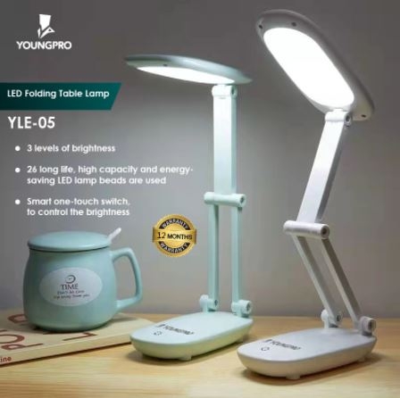 YOUNGPRO Lampu Lipat Meja Belajar LED 3 Mode Folding Table Lamp YLE-05 FOLD