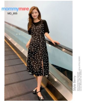 Mommymine Dress Hamil / Menyusui Impor (MD_855)