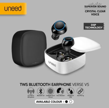 UNEED TWS Bluetooth 5.0 Earphone with DSP HD - UEP302