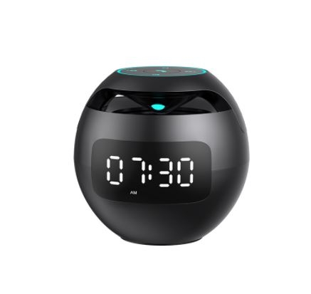 Speaker Bluetooth Alarm Clock Model Bulat & 7 Warna & 2000mA Wireless