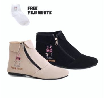 GRATIS YEJI WHITE - Polla Polly - Mi Seon - Sepatu Boot Sport Wanita Model Korea