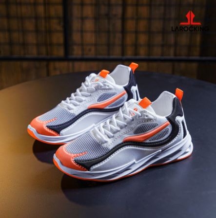 Larocking - Helios Oren Putih | Sepatu Sneakers Running Gym Shoes Sports