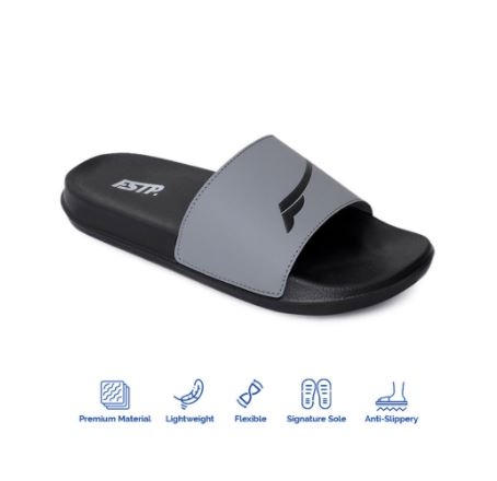 Sandal Pria Slide Footstep Footwear - Soul Grey Black