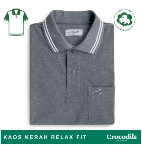 Crocodile DEFI C - Kaos Kerah Pria Men Polo Shirt - Relax Fit - Katun