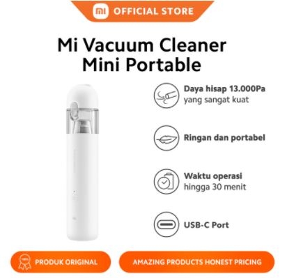 Xiaomi Mi Vacuum Cleaner Mini Portable Nirkabel Daya Hisap Kuat Serbaguna Ukuran Ringkas