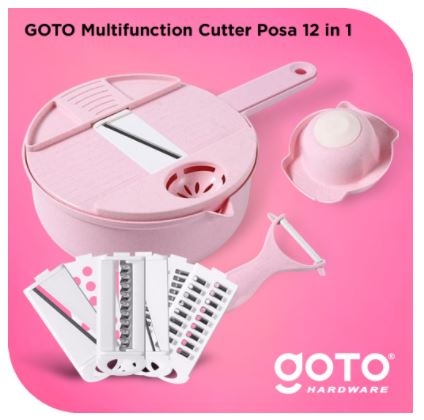 Goto Posa 12 in 1 Multifunction Cutter Peeler Pemotong Sayur Buah Parutan Serbaguna