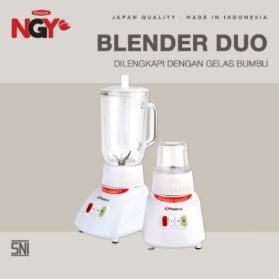 NAGOYA NGY-T12GN6 Blender Kaca Duo 1L dan Wadah Gelas untuk Bumbu / Dry Mill | NGY