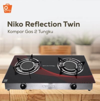 Niko Kompor Bara | Gas Stove 2 Tungku Reflection Twin | Oshop