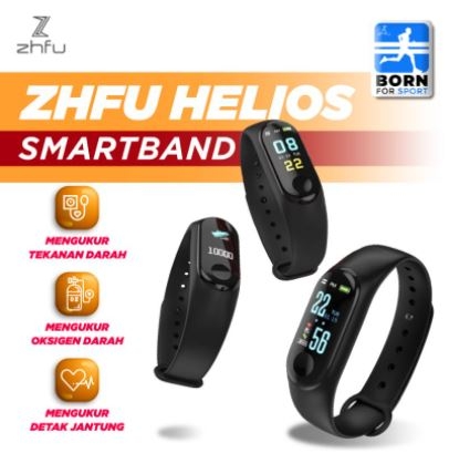 Zhfu Helios Smartband Gelang Pintar Ios Android Health Fitness