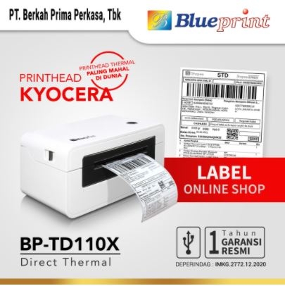 Printer Barcode Thermal Printer Label Resi A6 BLUEPRINT BP TD110X (USB)