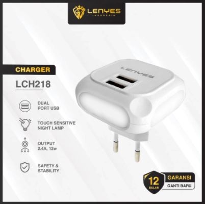 LENYES LCH218 12W 2.4A + TOUCH LED 2 port usb adaptor charger