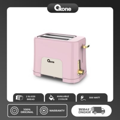 Oxone OX111PG Pemanggang Roti Toaster Up 2 Slices Pink Green
