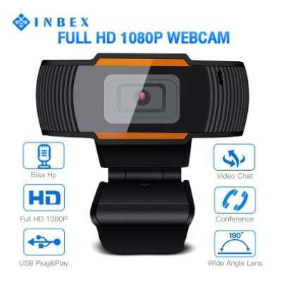 INBEX 1080P Kamera Webcam/180° Wide Angle/12M pixels Dengan MIC Untuk Komputer Untuk Laptop PC Skype