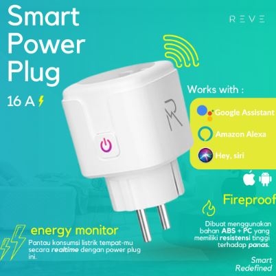Reve Wi-Fi IoT Smart Plug 16A With Power Monitor, Colokan Steker Wi-Fi
