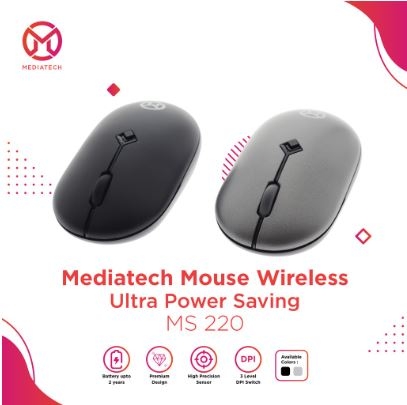 Mediatech Mouse Wireless Ultra Power Saving MS 220 Silent Click - 50065