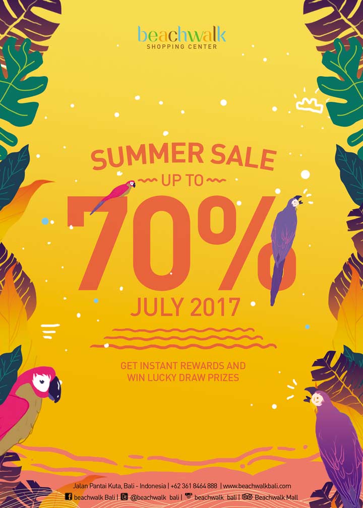  Summer Sale Hingga 70% di Beachwalk Bali Juni 2017