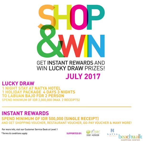  July Shop & Win Event from Beachwalk Bali July 2017