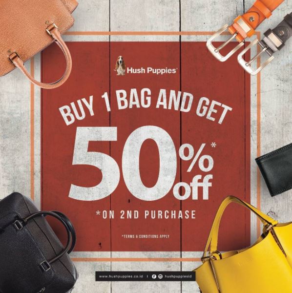  Discount 50% for 2nd Purchasing at Hush Puppies July 2017