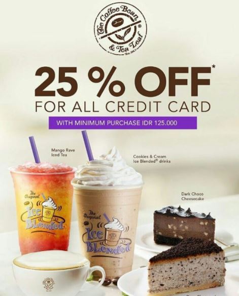  Discount 25% from The Coffee Bean & Tea Leaf July 2017
