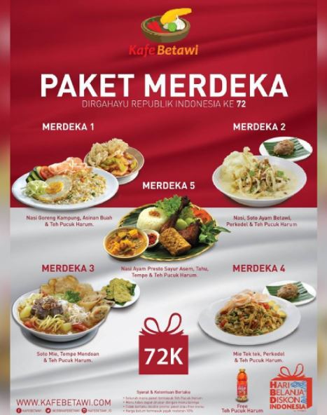  Paket Merdeka di Kafe Betawi Juli 2017
