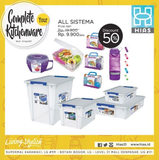  Discount 50% on Kitchenware at HIAS August 2017