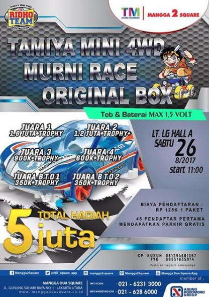  Tamiya Mini 4WD Murni Race Original Box di Mangga 2 Square Agustus 2017