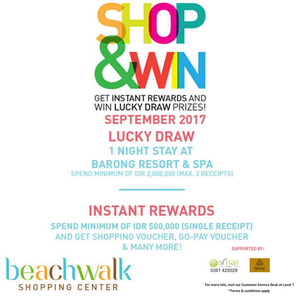  September Shop & Win Event from Beachwalk Bali September 2017