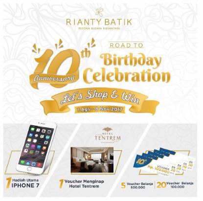  Menangkan Hadiah Menarik dengan Berbelanja di Rianty Batik September 2017