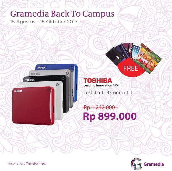  Promotion Hardisk Toshiba at Gramedia September 2017