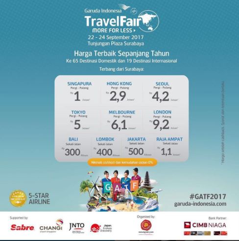  Berwisata bersama Garuda Indonesia di Tunjungan Plaza September 2017