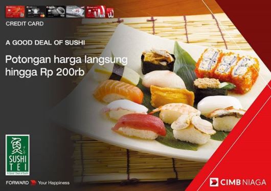  Promotional Discount Up to Rp 200.000 at Sushi Tei September 2017