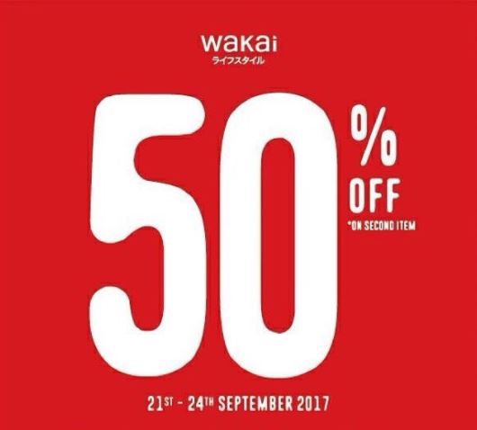  50% off  from Wakai September 2017