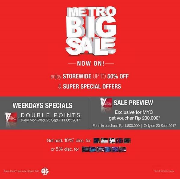  Promotion Weekdays Specials at Metro Department Store September 2017