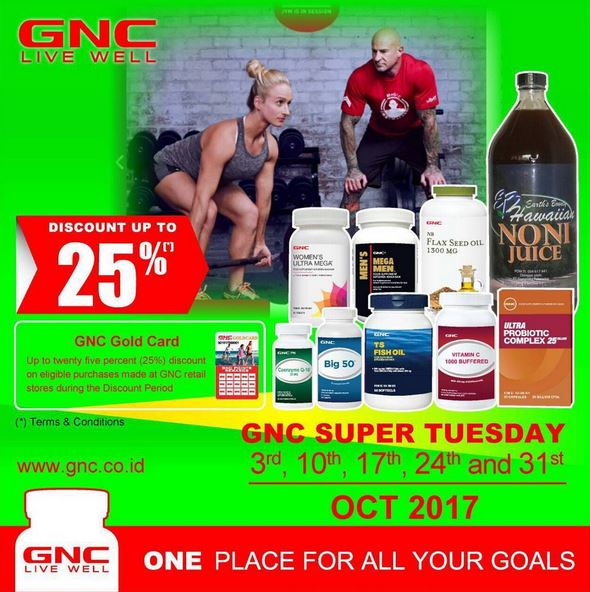  Discount Up to 25% at GNC Live Well October 2017