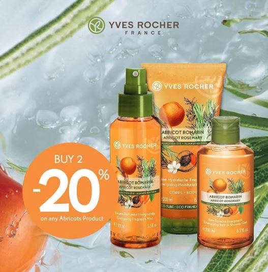  Diskon 20% Les Plaisirs Nature Apricot Rosemary dari Yves Rocher Oktober 2017