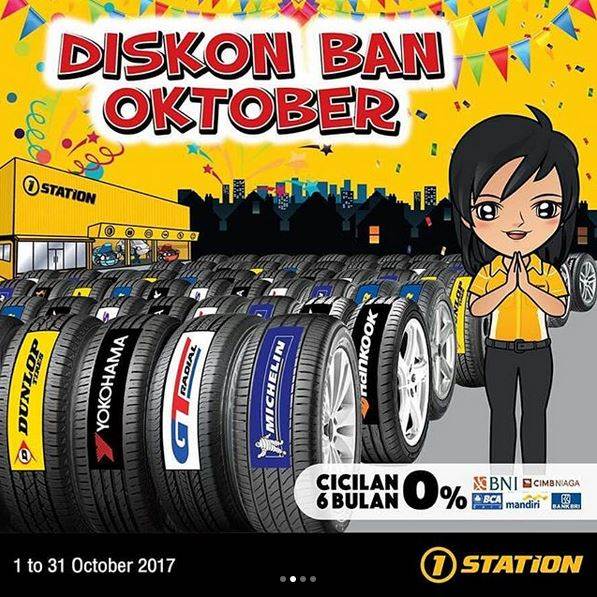  Diskon Ban 35% di 1Station Oktober 2017