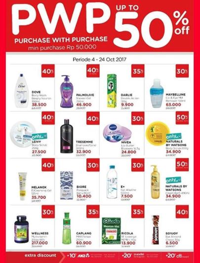  PWP up to 50% from Watsons October 2017
