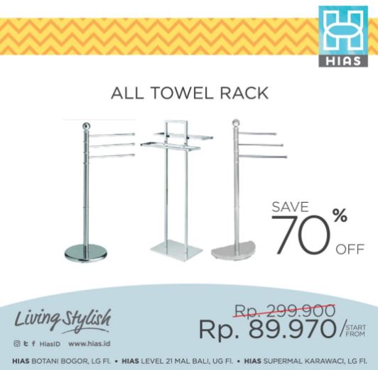  All Towel Rack Discount 70% on HIAS October 2017